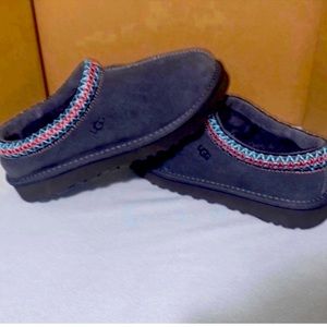 UGG Woman Tasman Dark Gray/Grey Shearling Lined Suede Shoes